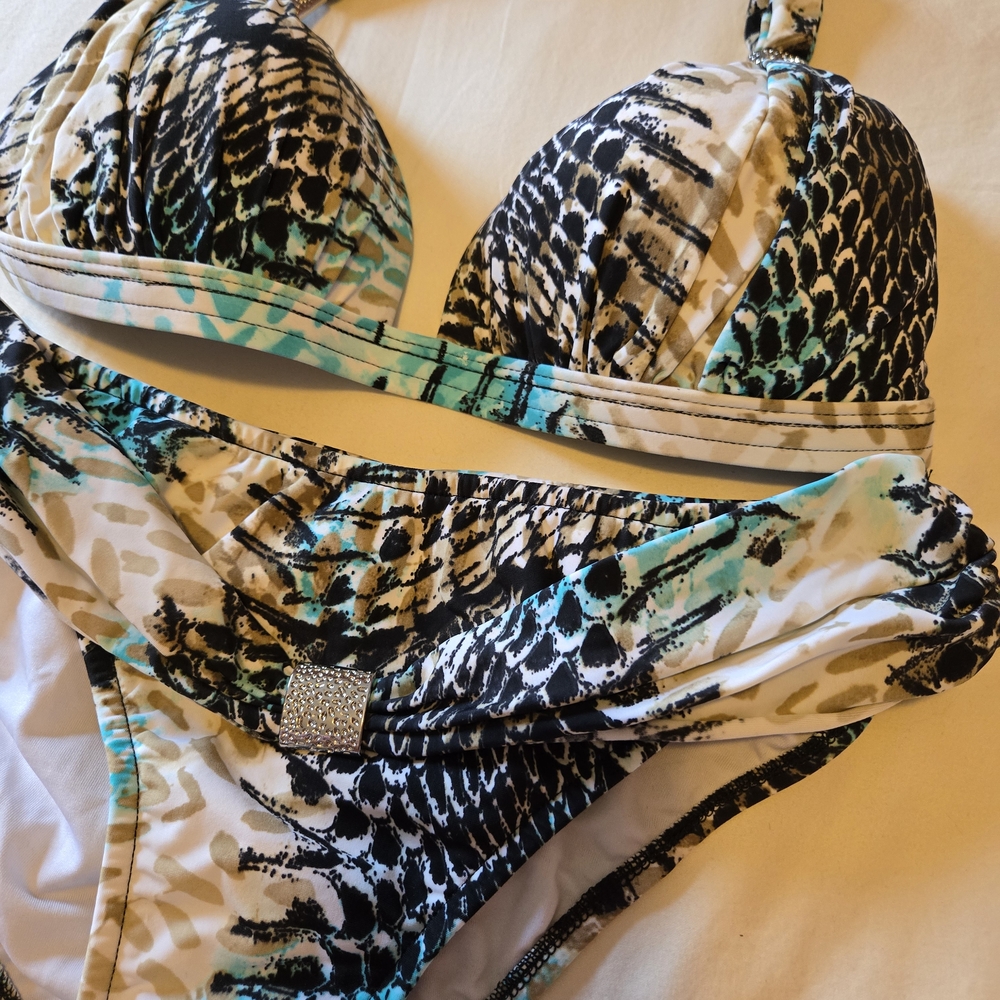 VENUS Exotic Print Bikini with Silver Embellishment Detail